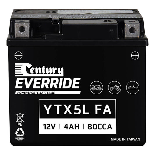 YTX5L-BS FA Century Powersports Battery (AGM Motorcycle Battery)