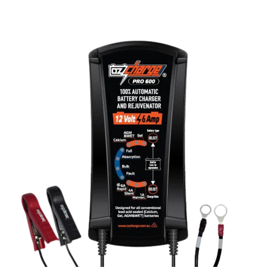 OzCharge OC-PRO600 - 12V 6A Battery Charger and Maintainer