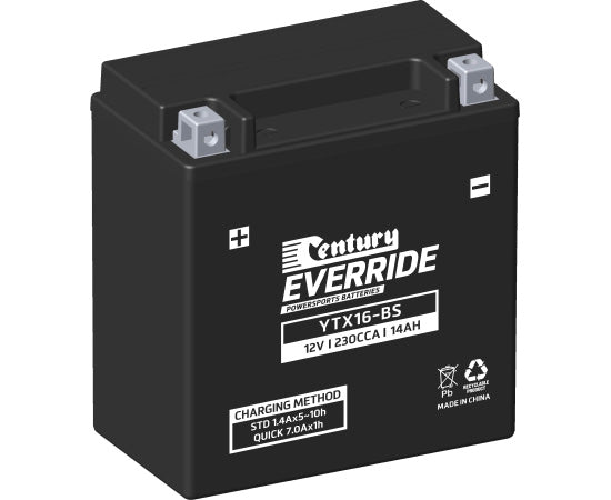 YTX16-BS Century Maintenance Free AGM Motorcycle Battery