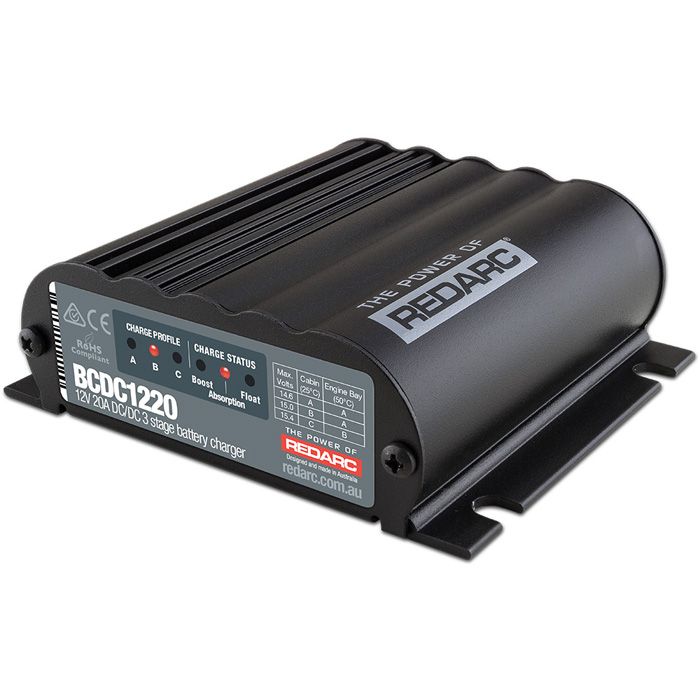 BCDC1220 Redarc Battery Charger 20A 3 Stage 9V-32V In, 12V Out