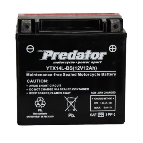 YTX14L-BS Predator Motorcycle Battery