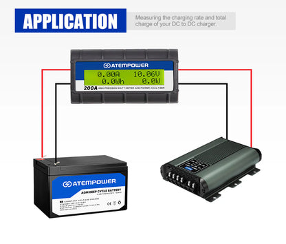 Atem Power 200 AMP Digital Volt Watt Meter Caravan Camping Solar 12V  CY200AA2
