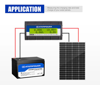 Atem Power 200 AMP Digital Volt Watt Meter Caravan Camping Solar 12V  CY200AA2