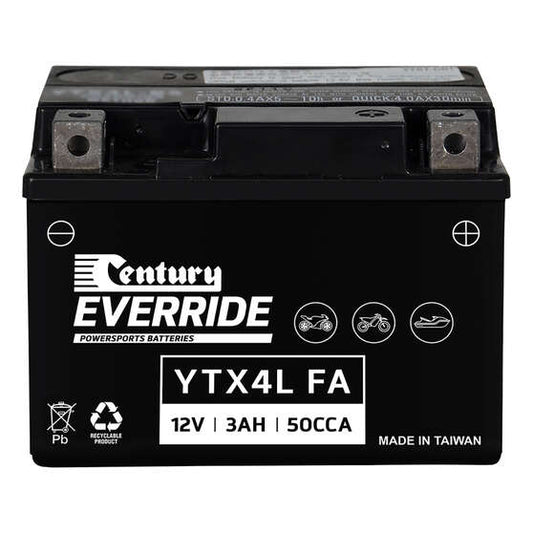 YTX4L-BS FA Century Maintenance Free AGM Motorcycle Battery