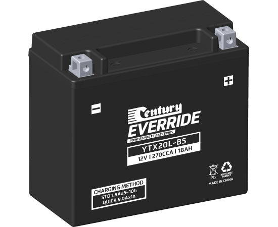 YTX20L-BS Century Maintenance Free AGM Motorcycle Battery